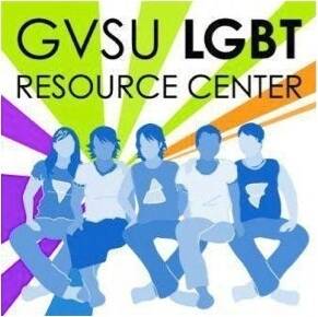 Graphic of students sitting together and LGBT Resource Center logo